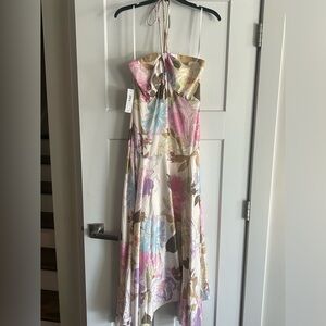 NWT Premier Armour Women’s Size 10 multicolored Ivory Hi-low Dress